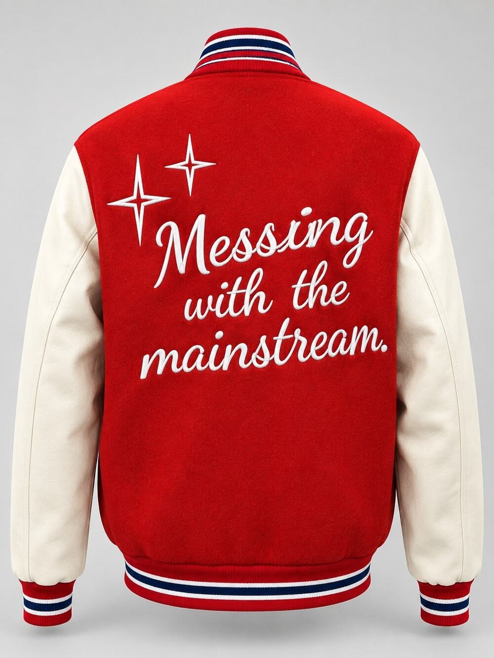 Zara Men’s Varsity Letterman Jacket Red White Messing With The Mainstream Size M